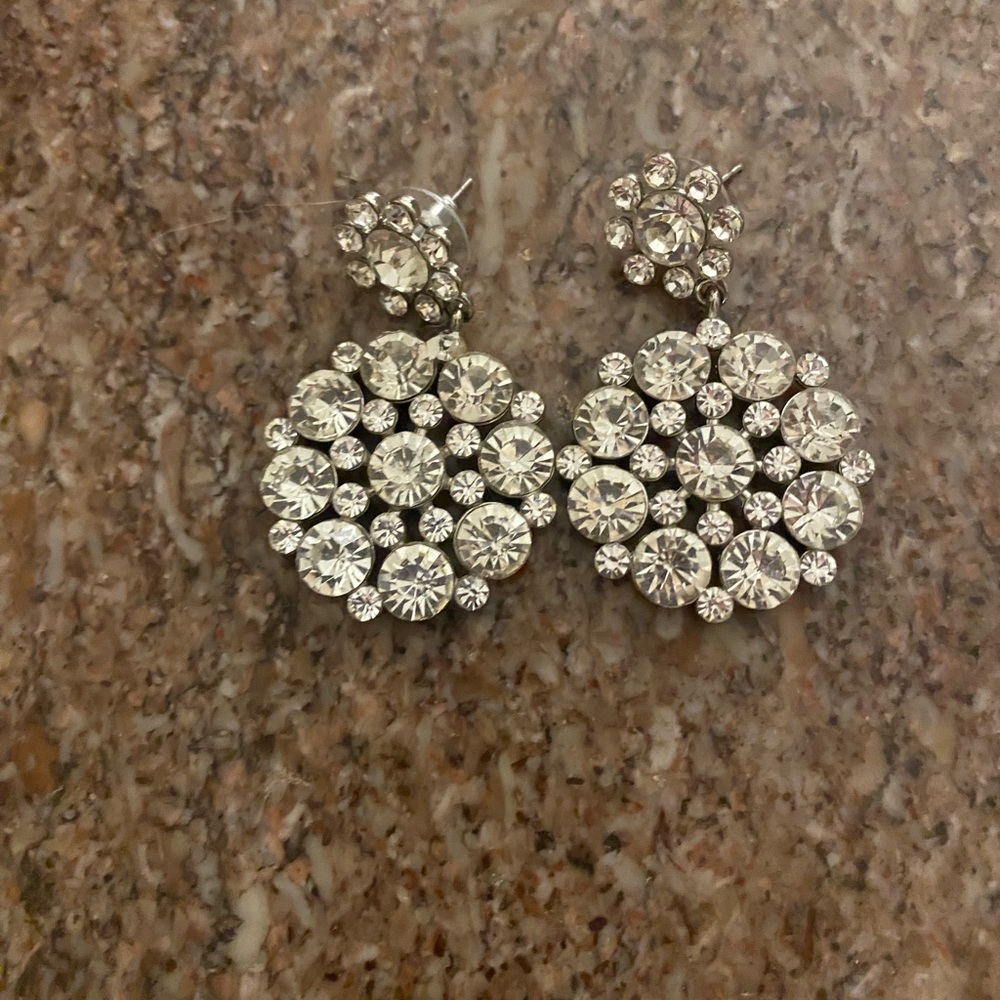 Rhinestone earrings large pierced